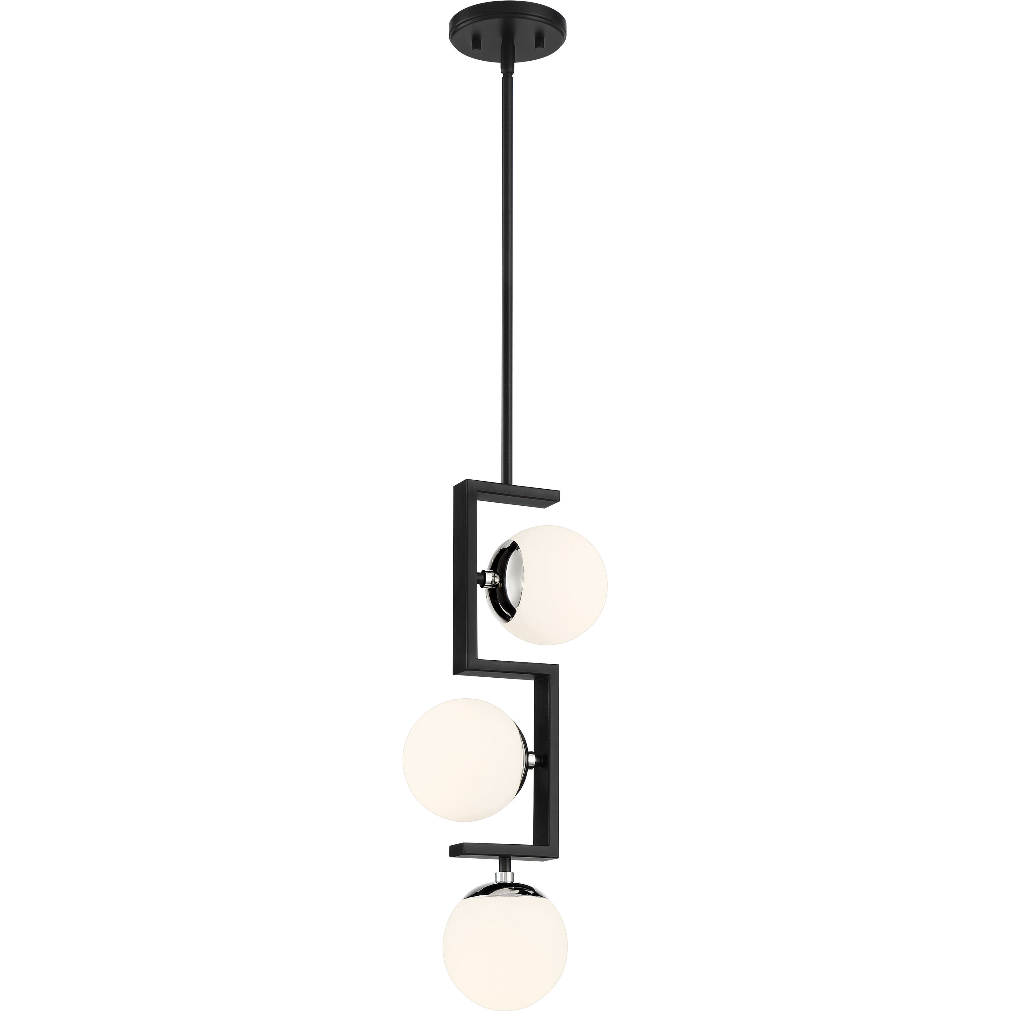 Alluria II 3 Light 8.75 inch Coal With Polished Nichel High Pendant Ceiling Light