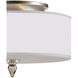 Luxo 3 Light 14 inch Satin Nickel Semi Flush Ceiling Light