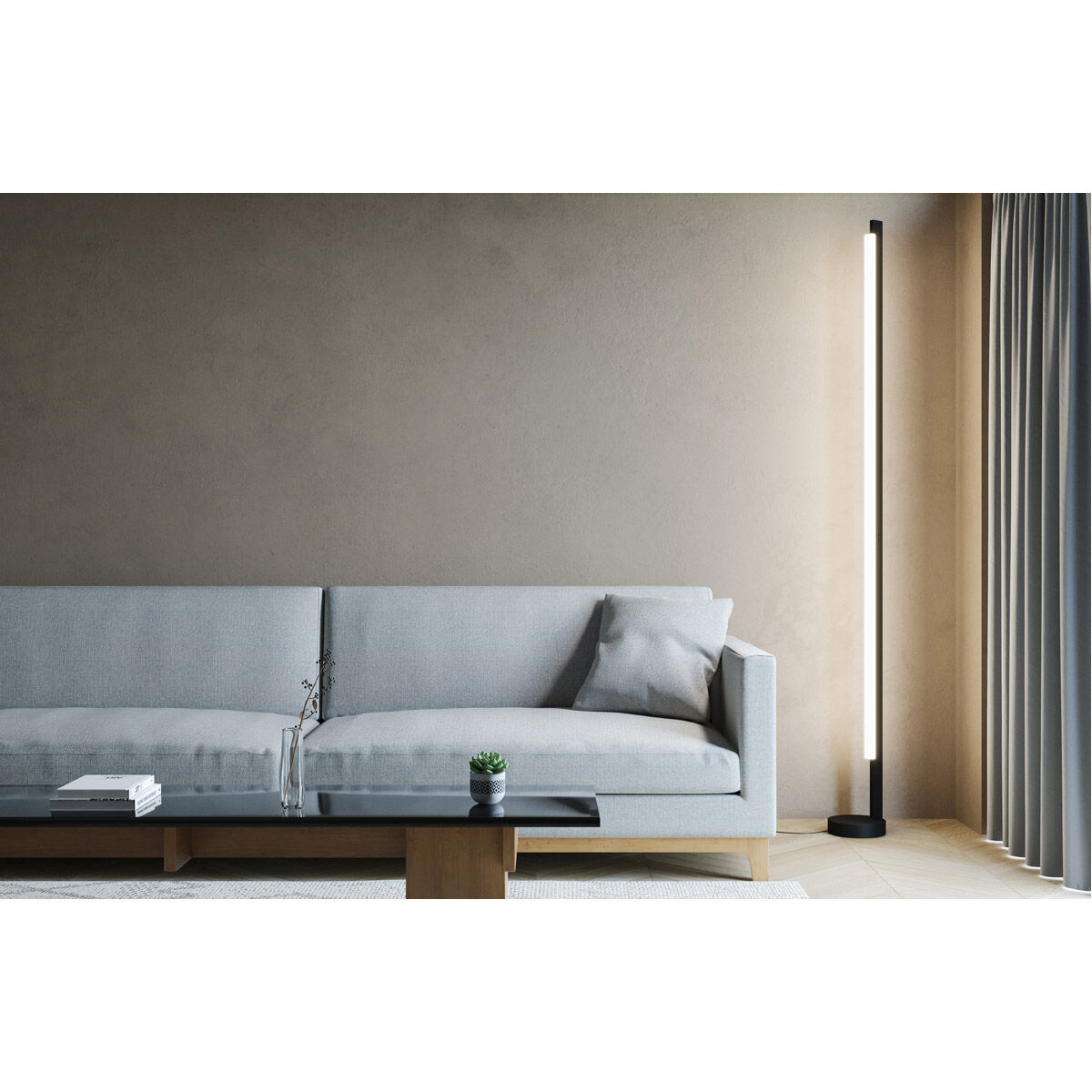 Keel 86.5 inch 28.00 watt Satin Black Floor Lamp Portable Light