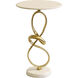 Aurelia 24 X 16 inch Gold and White Side Table