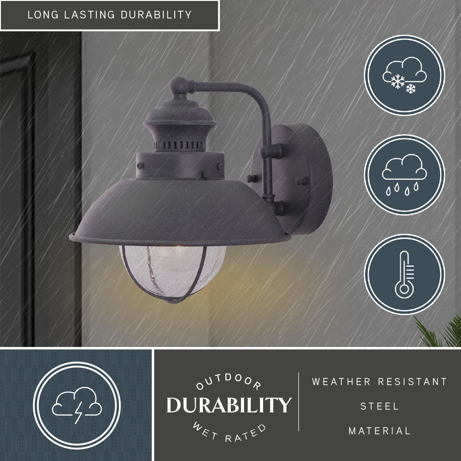 Harwich LED 8 inch Textured Gray Outdoor Wall