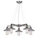 Signature 5 Light 27 inch Vintage Chrome Chandelier Ceiling Light