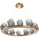Gem LED 37.4 inch Novel Brass Chandelier Ceiling Light in 3000K LED, Smoke, Ring