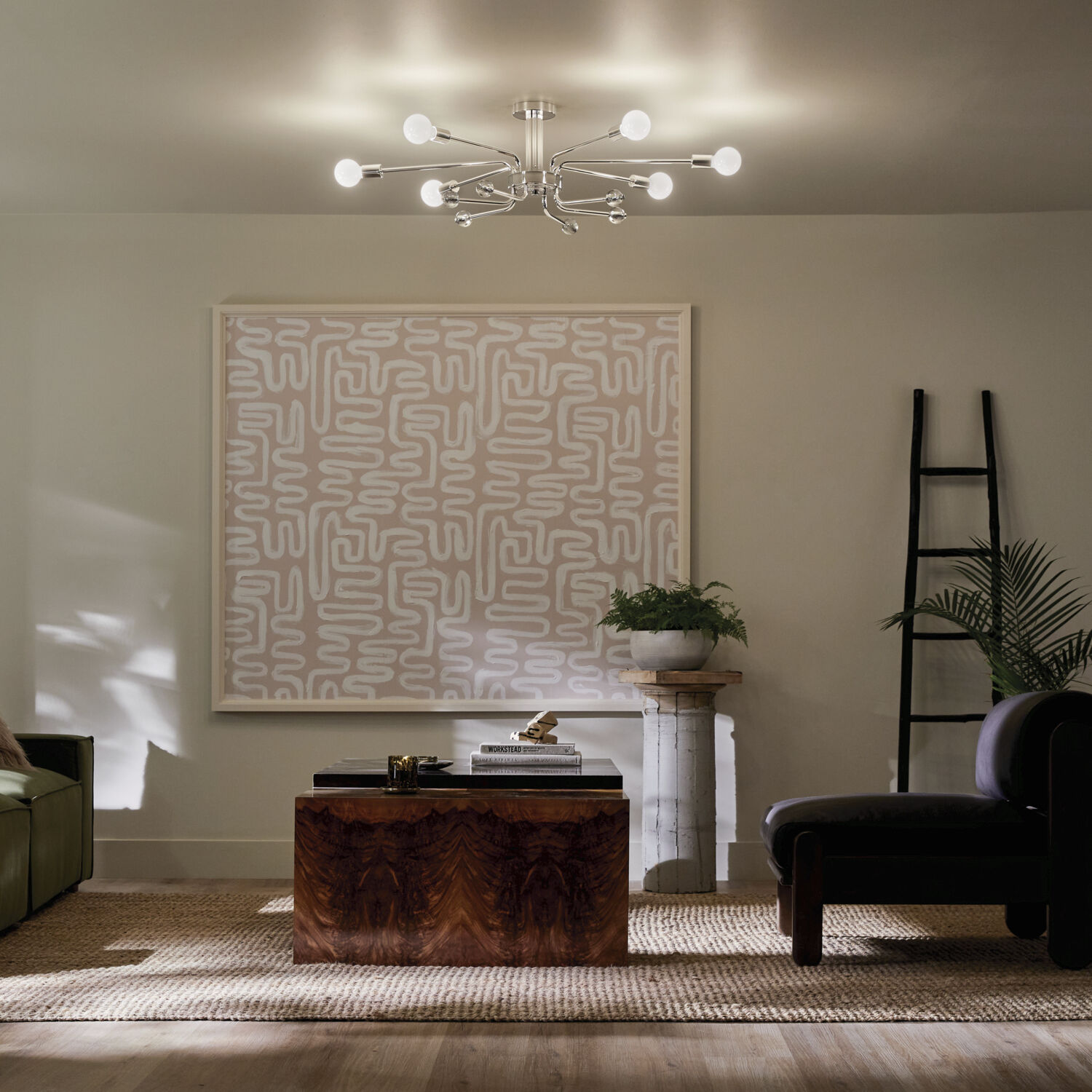 Ocala LED 24.25 inch Polished Nickel Flush Mount Ceiling Light