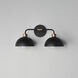 Thelonious 2 Light 19.25 inch Black and Natural Aged Brass Bath Vanity Wall Light