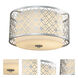 Ziggy 2 Light 16 inch Laquered Silver Flush Mount Ceiling Light in Lacquered Silver