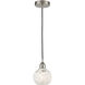 Edison White Mouchette 1 Light 6 inch Brushed Satin Nickel Cord Hung Mini Pendant Ceiling Light