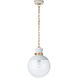 Julie Neill Lucia 1 Light 13 inch White with Gild Pendant Ceiling Light, Medium