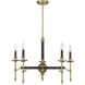 Consulate 5 Light 28 inch Matte Black and Warm Brass Chandelier Ceiling Light