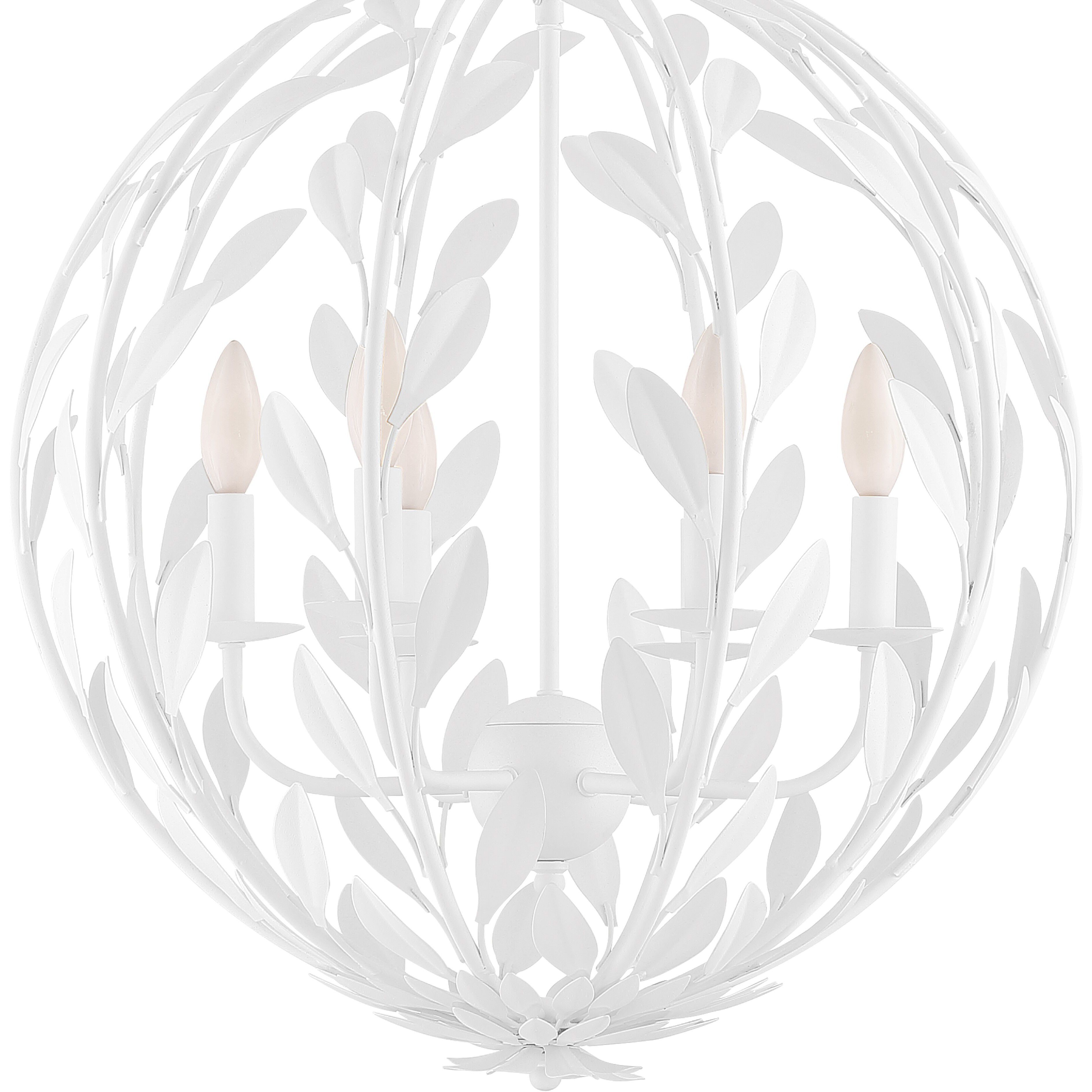 Broche 6 Light 21 inch Matte White Chandelier Ceiling Light