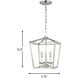 C&M by Chapman & Myers Dianna 3 Light 9.75 inch Brushed Nickel Pendant Ceiling Light