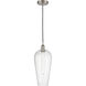 Edison Chelsea 1 Light 8 inch Brushed Satin Nickel Mini Pendant Ceiling Light in Seedy Glass