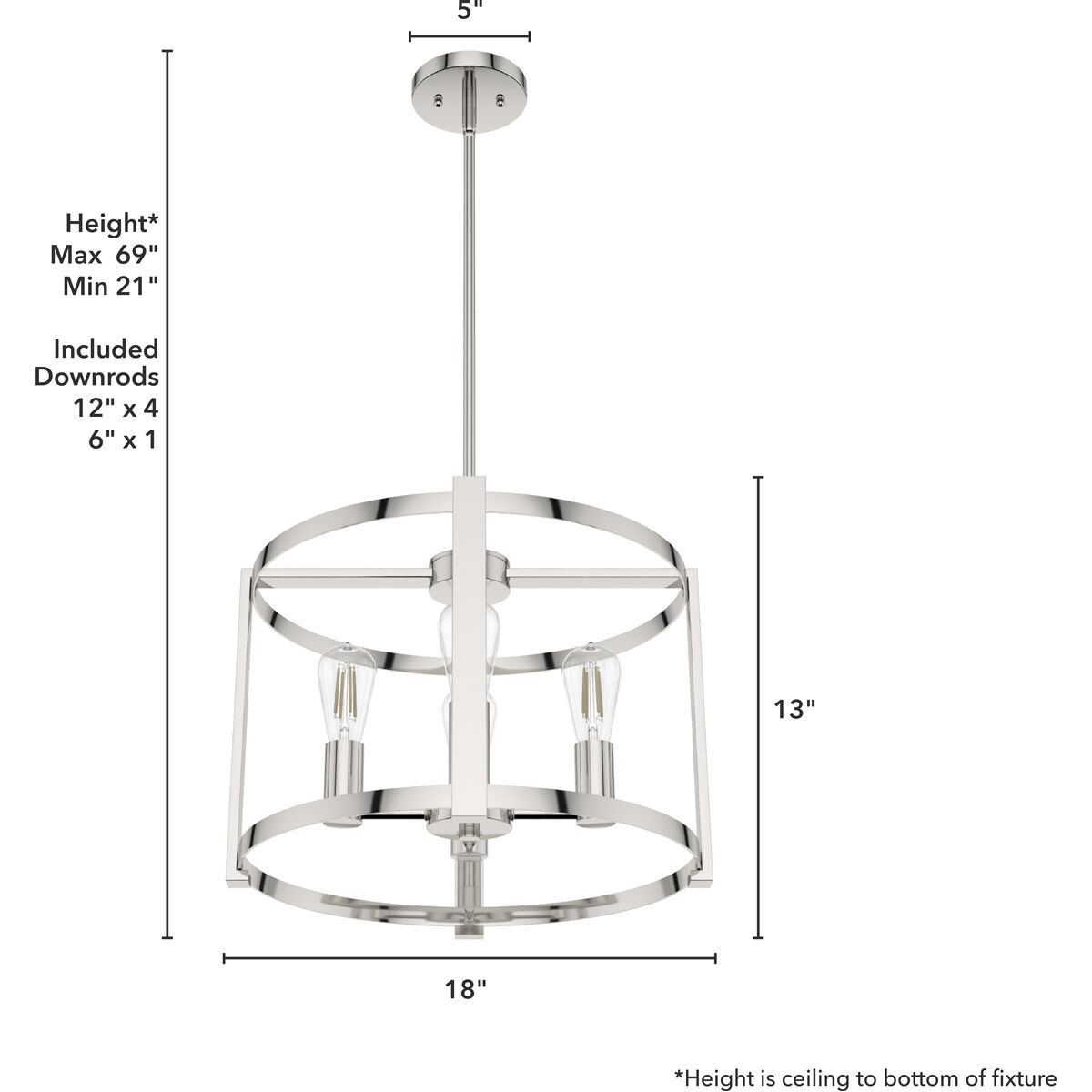 Astwood 4 Light 18 inch Polished Nickel Chandelier Ceiling Light