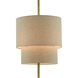 Combermere 3 Light 19 inch Antique Brass/Linen Chandelier Ceiling Light