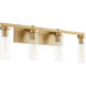 Kilbey 4 Light 27 inch Aged Brass Vanity Light Wall Light