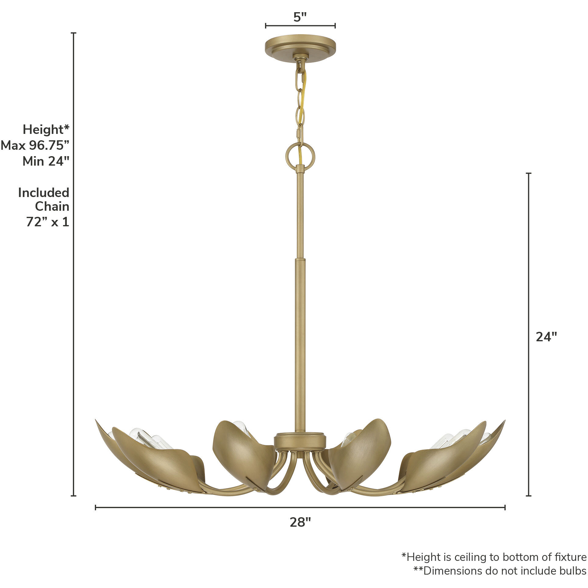 Juneway 10 Light 28 inch Luxe Gold Chandelier Ceiling Light, Medium