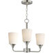 Hudson 3 Light 19.75 inch Satin Nickel Single-Tier Chandelier Ceiling Light in Satin White