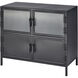 Vitrino 33.5 X 30 inch Black 4 Door Side Table