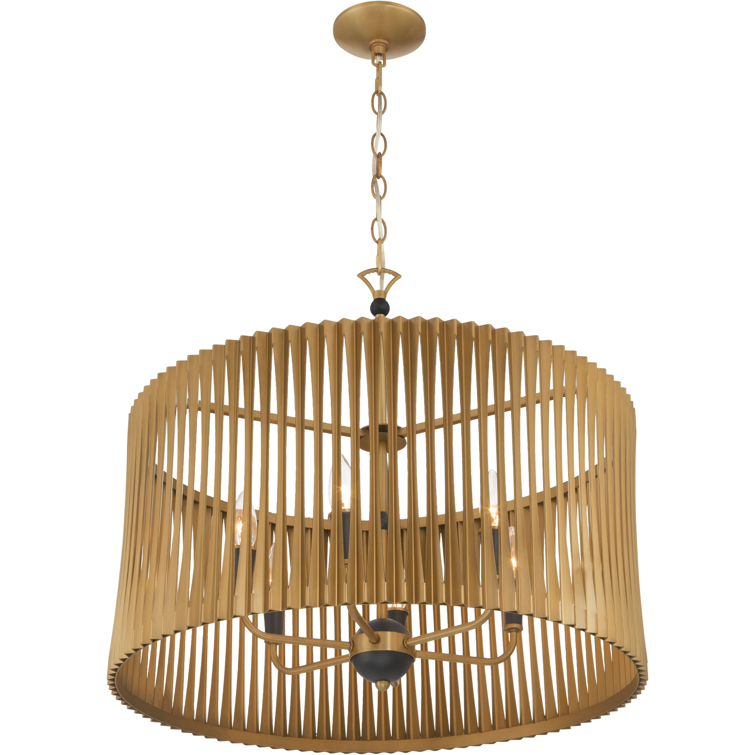 Aven 6 Light 24 inch Sand Coal Black and Legacy Brass Pendant Ceiling Light
