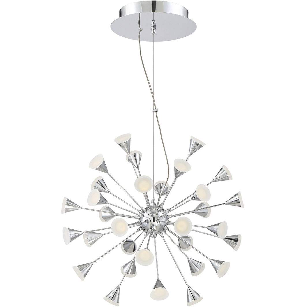 Esplo LED 25 inch Chrome Chandelier Ceiling Light