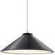 Radiance Collection 1 Light 11.75 inch Carbon Matte Black with Polished Chrome Pendant Ceiling Light