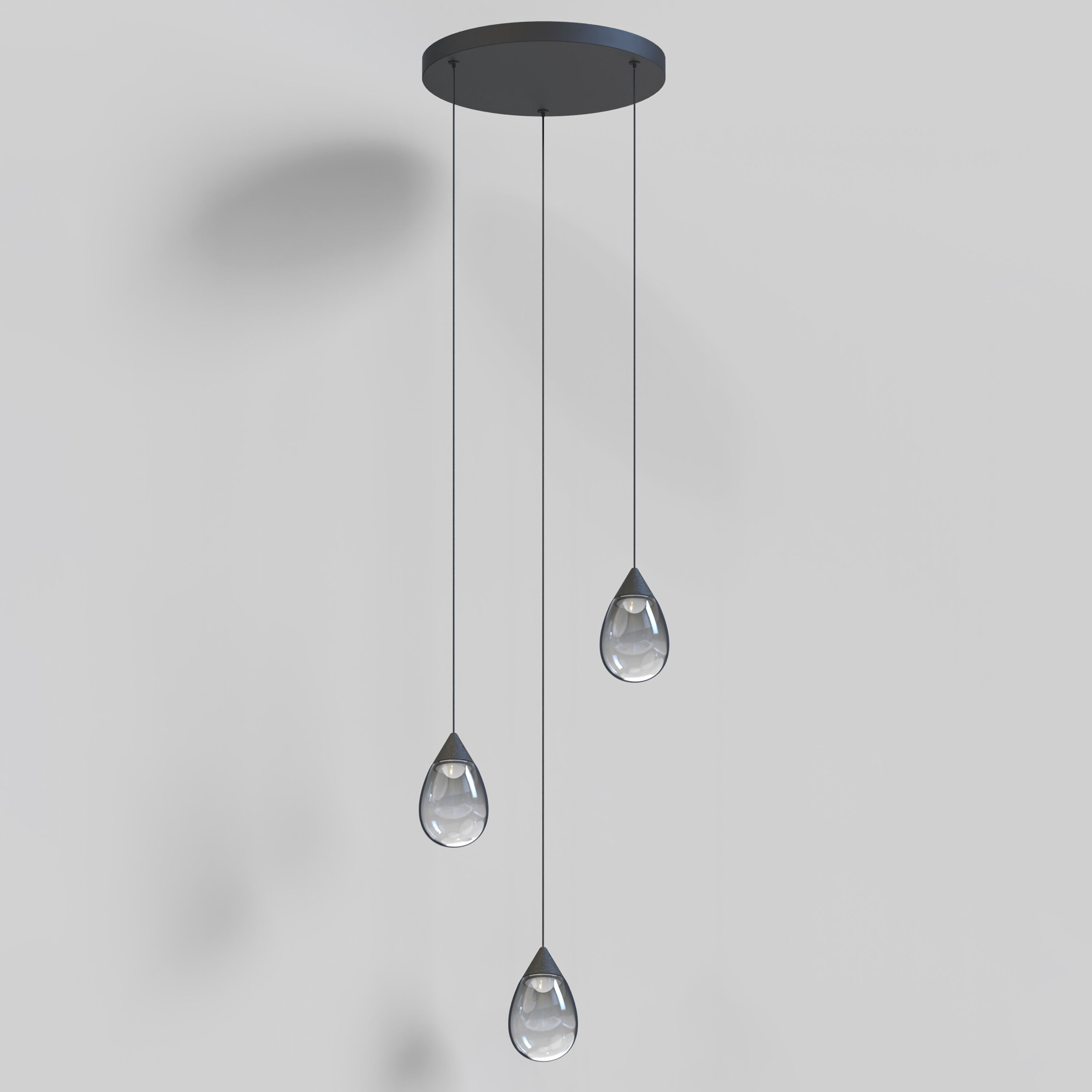 Dewdrop LED 15 inch Black Multi-Light Pendant Ceiling Light