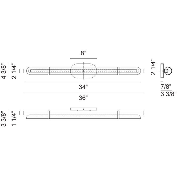 Finnegan LED 36 inch Black Bath Vanity Light Wall Light