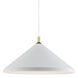 Dorothy Pendant Ceiling Light in White with Gold Detail