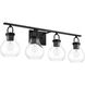 Mansfield 4 Light 34 inch Matte Black Vanity Light Wall Light