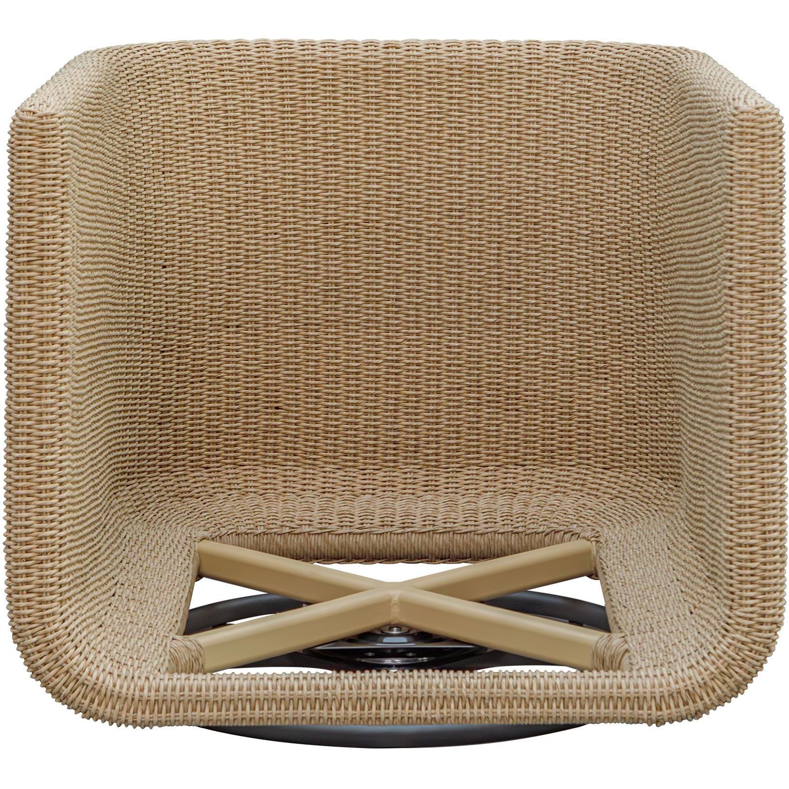 Santorini Twisted Honey and Oyster White Outdoor Swivel Lounge Chair