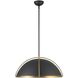 Dahlia 1 Light 17.62 inch Black and Brushed Brass Pendant Ceiling Light