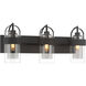 Ravik 3 Light 24 inch Dark Matte Black Vanity Wall Light