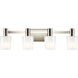 Adani 4 Light 30 inch Polished Nickel Bath Bracket Wall Light, 4 Arm