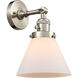 Franklin Restoration Large Cone LED 8 inch Brushed Satin Nickel Sconce Wall Light, Franklin Restoration