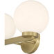 Ardeva 2 Light 14 inch Vintage Brass Bathroom Vanity Light Wall Light