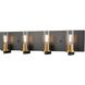 Sambre 4 Light 32 inch Multiple Finishes and Graphite Bath Vanity Wall Light in Clear Glass