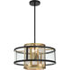 Soho 4 Light 18 inch Coal And Soft Brass Pendant and Semi-Flush Ceiling Light