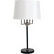 Alpine 30 inch 100.00 watt Black and Satin Nickel Table Lamp Portable Light, with USB Port