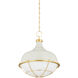 Holkham 1 Light 18 inch Aged Brass/Off White Pendant Ceiling Light