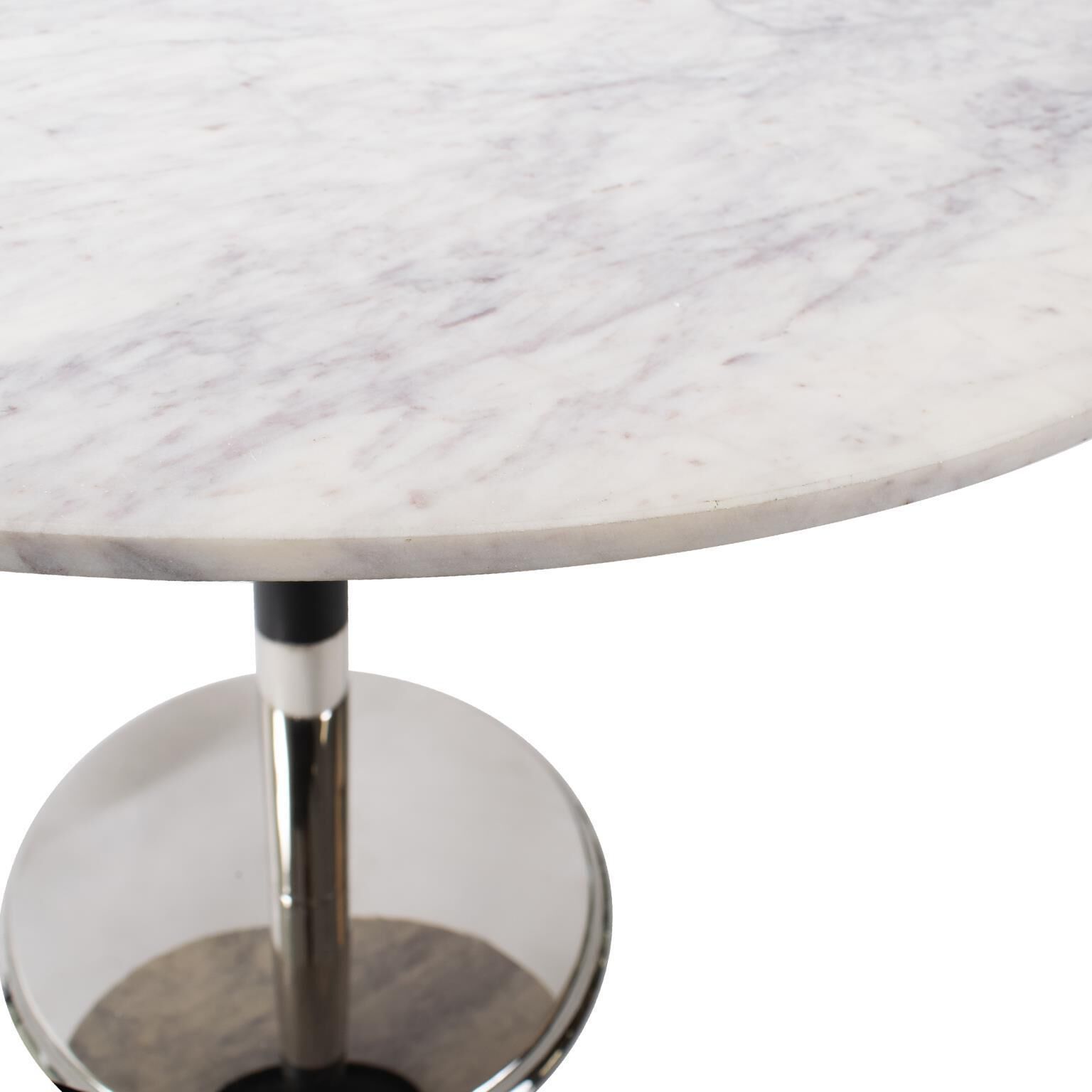 Micca White and Gray with Silver Bistro Table