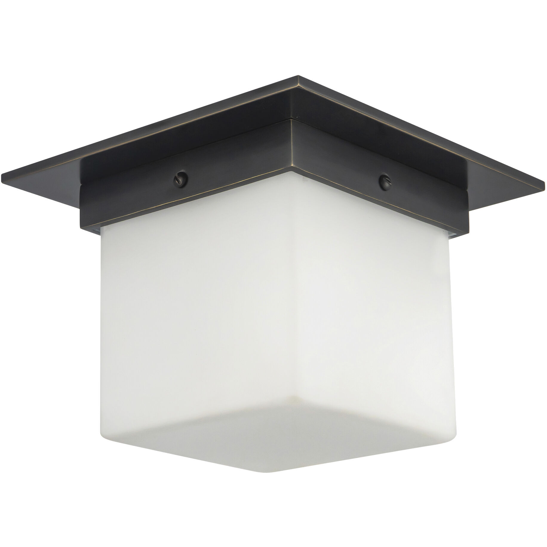 Mineral 1 Light 7.88 inch Urban Bronze and Matte Opal Glass Flush Mount Ceiling Light in Opal Glass Shade