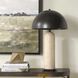 Tanaka 27.75 inch 60 watt Travertine and Dark Bronze Indoor Outdoor Table Lamp Portable Light