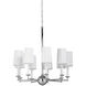 Matthew Frederick International 9 Light 36 inch Polished Nickel/Off White Silkette Lantern Pendant Ceiling Light
