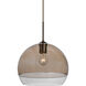 Ally 1 Light Bronze Pendant Ceiling Light in Smoke with Clear Glass