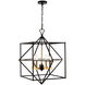 Roxton LED 25 inch Matte Black and Harvest Brass Chandelier Ceiling Light