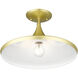 Waldorf 1 Light 14 inch Soft Gold with Polished Brass Accents Semi-Flush Ceiling Light