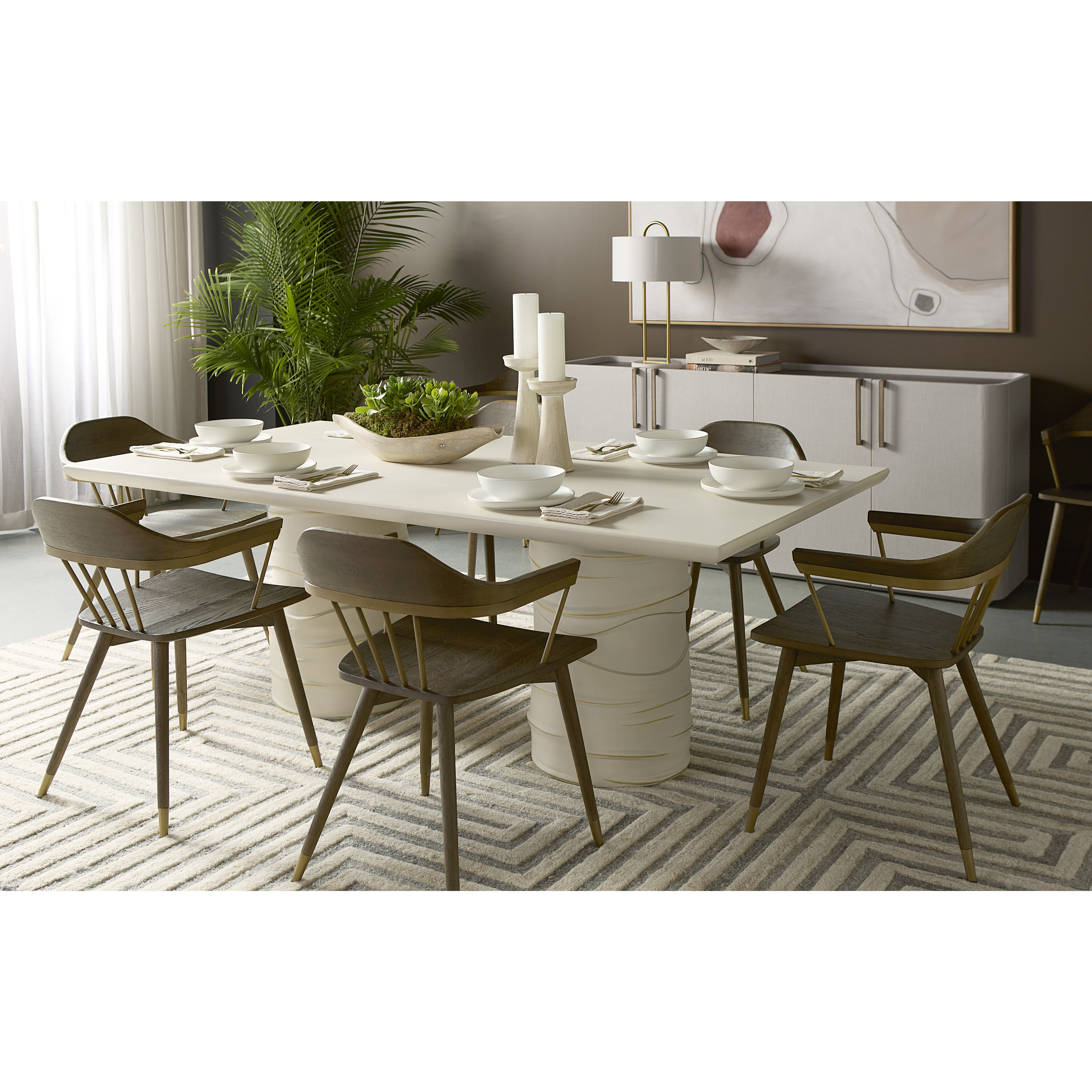 Alanya 84 X 44 inch Cream Outdoor Dining Table