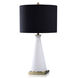 Dann Foley 30 inch 150.00 watt White and Antique Brass Table Lamp Portable Light