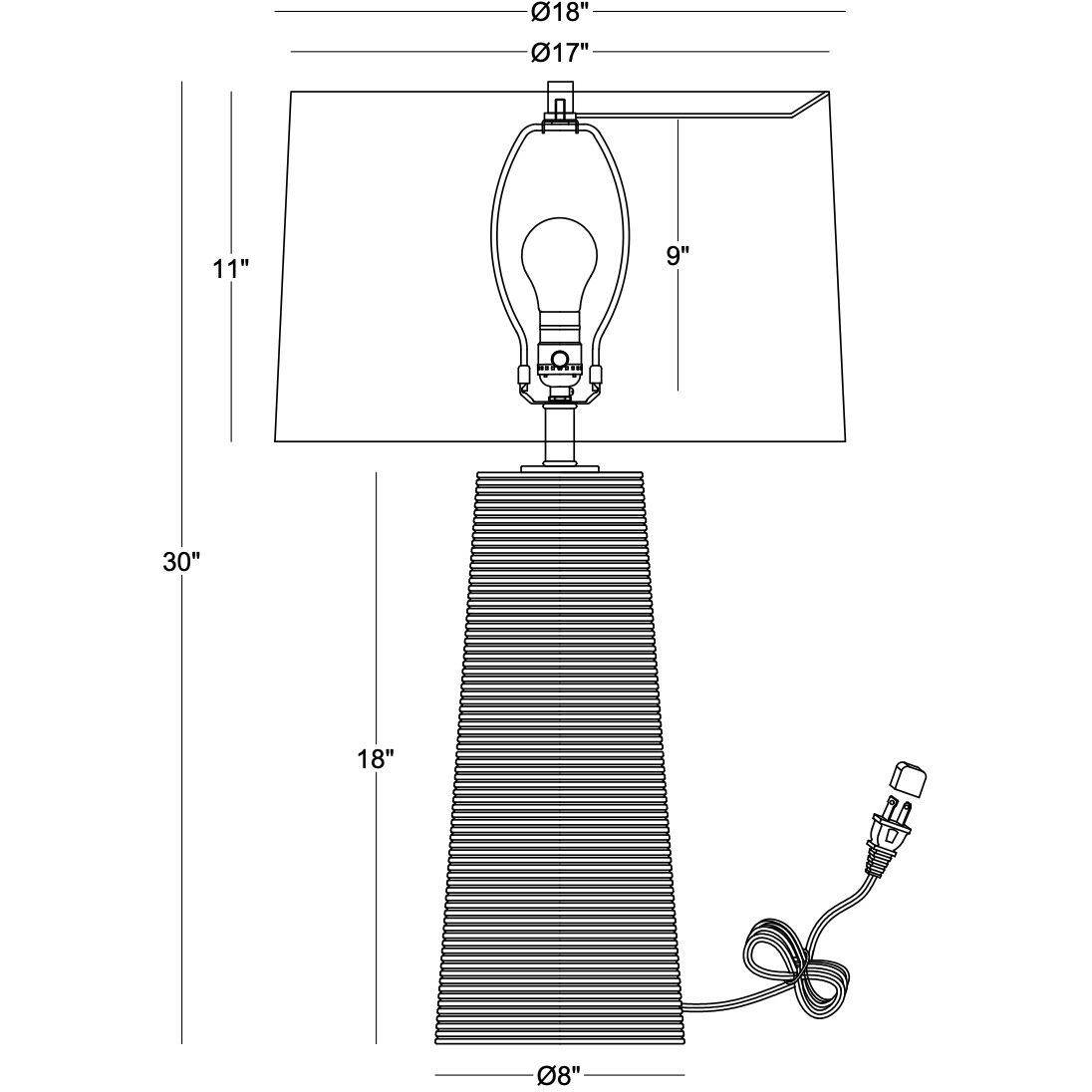 Sanibel 30 inch 150.00 watt Brown Table Lamp Portable Light