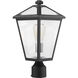Talbot 1 Light 16.5 inch Black Outdoor Post Mount Fixture in Clear Beveled Glass
